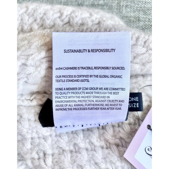 NWOT Arch4 London UK 100% Cashmere Pale Gray Knit Hat Beanie - Adult One Size - Picture 8 of 11